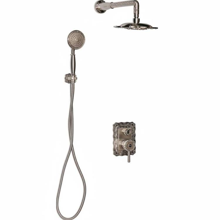 Душевой комплект Milacio Vitoria MC.105.SL серебряный, с внутренней частью