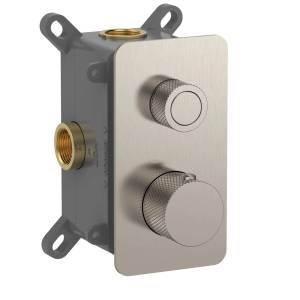 Термостатический смеситель AQUAme AQM8810BN с регулировкой напора, с внутренней частью, никель шлифованный