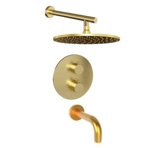 Душевой комплект Paini Cox 78PJSET26911THBATHHEAD на 2 потребителя, с верхним душем, брашированное золото