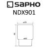 Стакан для: SAPHO X-ROUND, X-Square, X-Steel, XR903, XR902, XR900, XS900, матовое стекло фото 2