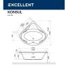 Акриловая ванна Excellent Konsul 150x150 "RELAX" (бронза) фото 3