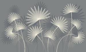 3D Фотообои Artegrafico «Пальмовые листья цвета шампань» PL-014 песок