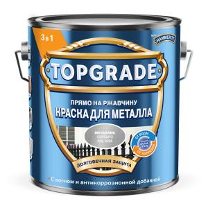 Краска для металла Topgrade гладкая глянцевая RAL 9006 серебряная 2 л