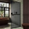Душевая перегородка MaybahGlass MGD-735-6у 89x195, стекло графит матовый 8 мм, профиль черный