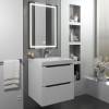 Тумба с раковиной Uperwood Tanos 29111020236 подвесная, матовая, белая, графит, 50 см фото 6