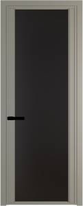 Межкомнатная дверь Profil Doors 2 AGP цвет профиля Никель матовый, стекло безопасное 6 мм монохром черный 700x2000
