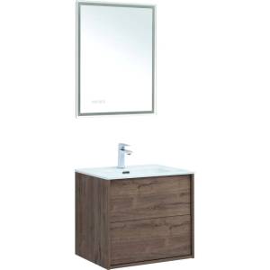 Мебель для ванной Aquanet Lino 60 дуб веллингтон, с раковиной Flat 60