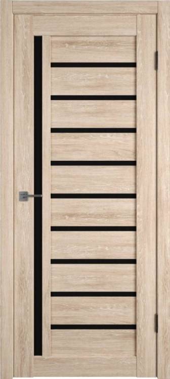 Межкомнатная дверь Владимирская Фабрика Дверей Atum 11 Sand Vellum стекло Black Gloss 600x2000