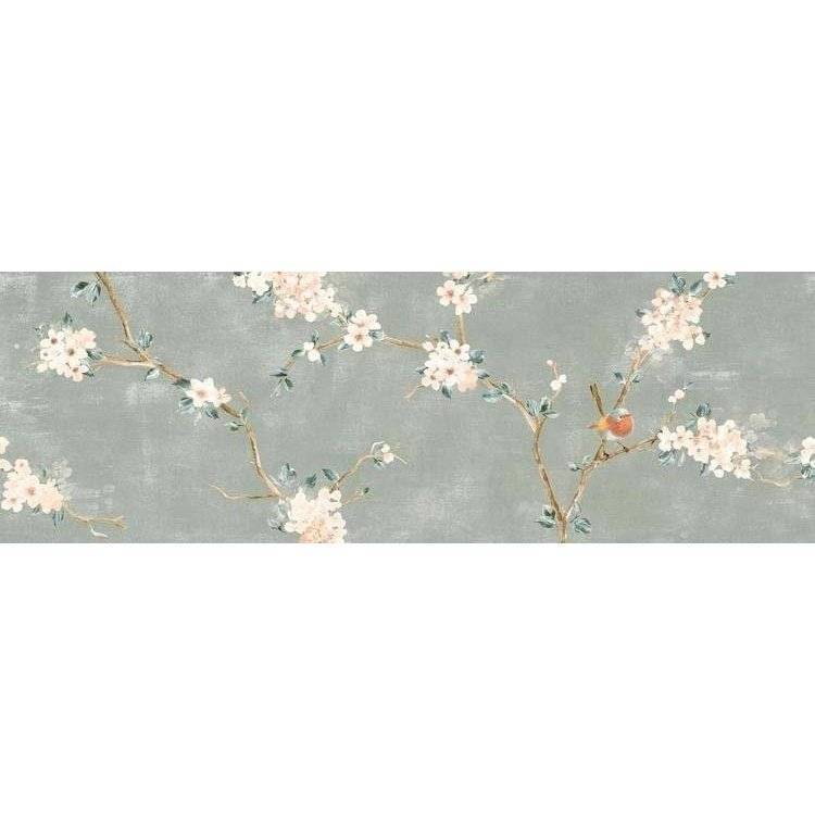 Керамогранит Ragno Mixed RA1X Decoro Fiore Di Pesco Verde Touch B Rett 40x120