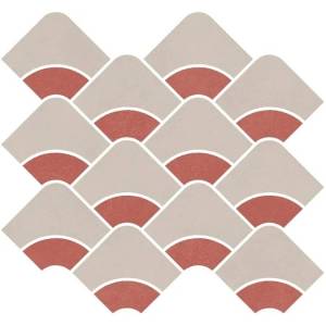 Декор Kerama Marazzi Таделакт KMD2HID010BR Наборный Бежевый Светлый, Красный Матовый Обрезной 28x30