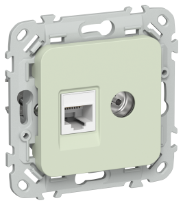 ТВ-розетка+Ethernet RJ45 IEK Flite FI-AK22-1-K92 панг