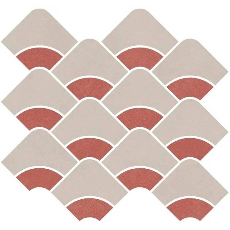Декор Kerama Marazzi Таделакт KMD2HID010BR Наборный Бежевый Светлый, Красный Матовый Обрезной 28x30
