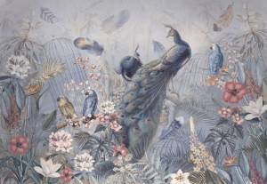 3D Фотообои Artegrafico «Сад с павлинами в нежных тонах» ED-026 канвас