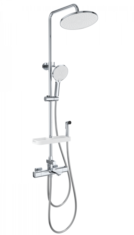 Душевая стойка Wonzon & Woghand WW-C3011-A1-CR с термостатом, хром