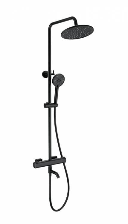 Душевая стойка Wonzon & Woghand WW-B3051-A1-MB с термостатом, черный