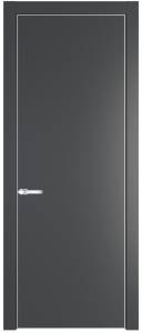 Межкомнатная дверь Profil Doors 1 PE полотно Графит, кромка алюминиевая с четырех сторон матовая 600x2000