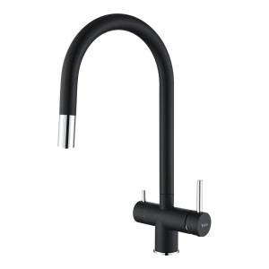 Смеситель для кухни Rivelato Trevi 2433505 с подключением фильтра, антрацит, хром