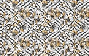 3D Фотообои Artegrafico «Цветущие ветви с золотым оттенком» AM-034 песок