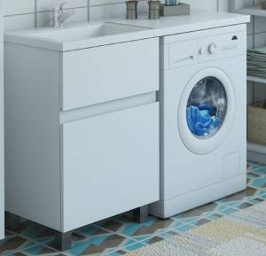 Тумба с раковиной Эстет Dallas Luxe 120 напольная, 2 ящика, под стиральную машину, L