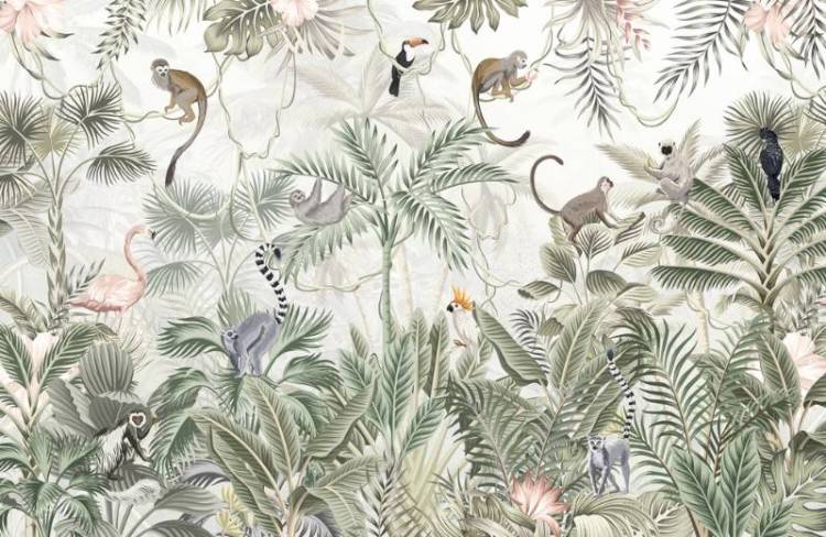 3D Фотообои Artegrafico «Тропическая фауна» FN-030 песок