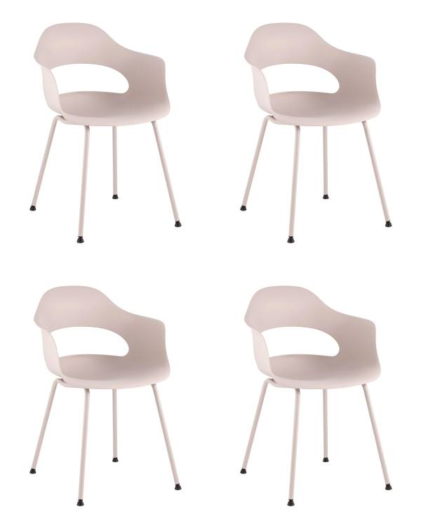 Набор из 4 стульев Stool Group Lady SL-7018K cream 90574 X4 нежно-розовый, пластик