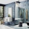 Шторка на ванну MaybahGlass MGV-65-3ш стекло прозрачное, профиль золото, 1400x900 фото 2