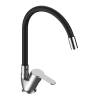 Смеситель для кухни Voda Tide TD519B с гибким изливом, хром, черный