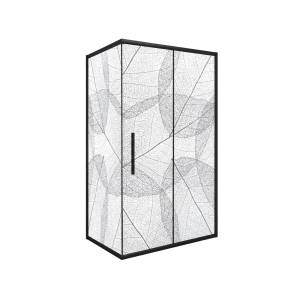 Душевой уголок AvaCan FB-120-SB100MT профиль черный, стекло матовое, 140x100x195