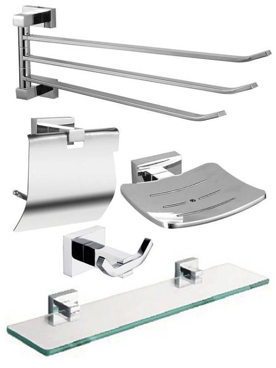 Набор аксессуаров для ванной Bath Plus Bruklin BR-SET-03 хром