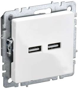 Розетка USB type A+A IEK Brite BR-U21-D31-K01 белый