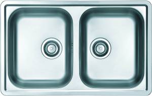 Мойка кухонная Alveus Line 90 1066751 Nat-90 с сифоном, 79x50
