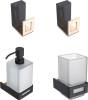 Набор Boheme Дозатор Q 10957-G-B + Стакан Q 10944-G-B + Крючок Q 10946-G-B Gold & black + Крючок Q 10946-G-B Gold & black