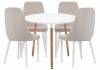 Обеденная группа Woodville Уин 80 579106 white, beige, стулья ткань