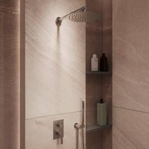 Душевой комплект Vincea Linea (Линеа) VSFW-4LN0GM встраиваемый, 2 режима, вороненая сталь