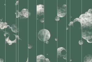 3D Фотообои Artegrafico «Абстрактные серебрянные планеты с облакам» LST-053 песок