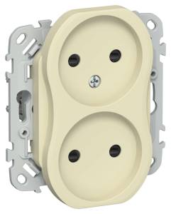 Розетка 2-местная с защитными шторками IEK Flite FI-R23-10-K87 навахо