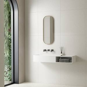 Раковина Vincea Solid Surface VWB-6S112MW из искусственного камня, 1200x400x200, подвесная, цвет белый матовый