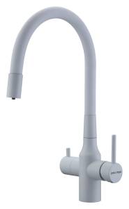 Смеситель для кухни Paulmark Salix Sa213419-WH с гибким изливом, белый матовый