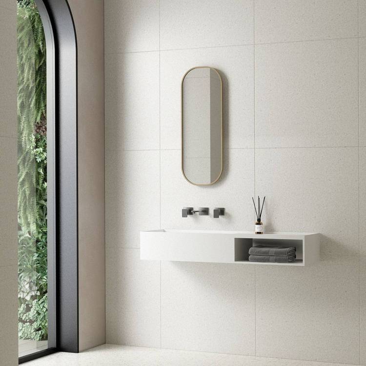 Раковина Vincea Solid Surface VWB-6S112MW из искусственного камня, 1200x400x200, подвесная, цвет белый матовый