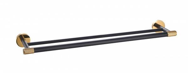 Полотенцедержатель Wonzon & Woghand WW-9211 двойной, черный, золотой
