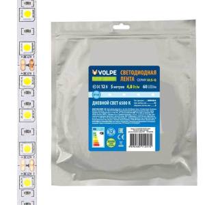 Светодиодная лента Volpe ULS-Q320 2835-60LED/m-8mm-IP20-DC12V-4,8W/m-5M-6500K