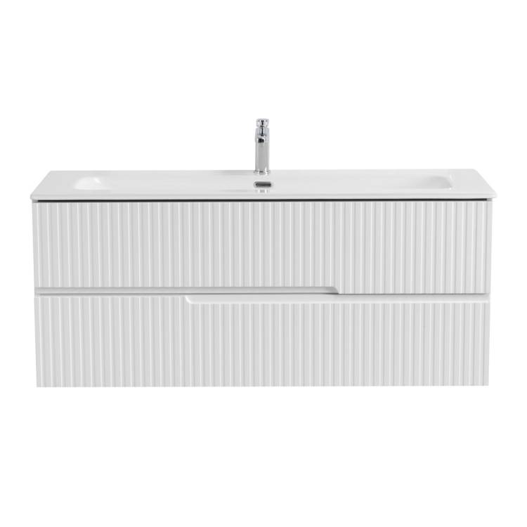 Тумба с раковиной Cezares DUET-N-1200-2C-SO-BO подвесная, Bianco Opaco, 51.5x121x46
