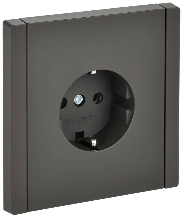 Розетка 1-местная с заземлением IEK Forte&Piano FP-R11-16-1-K03 серый