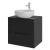 Тумба с раковиной Orange Line Li-60TubMDF+B07-420W черная матовая, 60 см