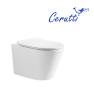 Унитаз подвесной Cerutti Spa Faro CT10833 безободковый, сиденье микролифт, белый фото 3