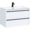 Тумба с раковиной Aquanet Lino 80 белый матовый
