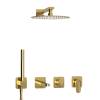Душевой комплект Wasserkraft Neckar A2151.278.279.183.208.280.197.281 с верхней душевой насадкой, золотой, встраиваемый, с лейкой