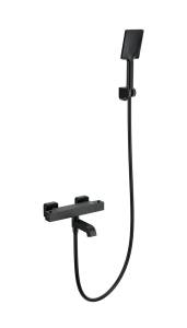 Смеситель для ванны Wonzon & Woghand WW-B2026-A1-MB с душем и термостатом, черный матовый