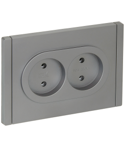 Розетка 2-местная IEK Forte&Piano FP-R20-10-1-K46 сталь