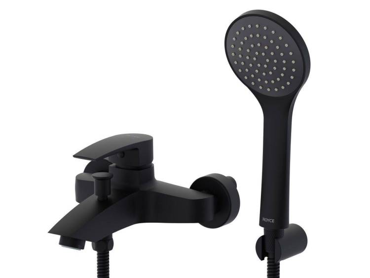 Смеситель для ванны с душем Royce Pro RCM-120503BL с коротким изливом, черный